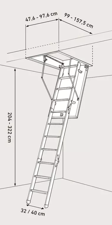 Drawing of loft ladder 