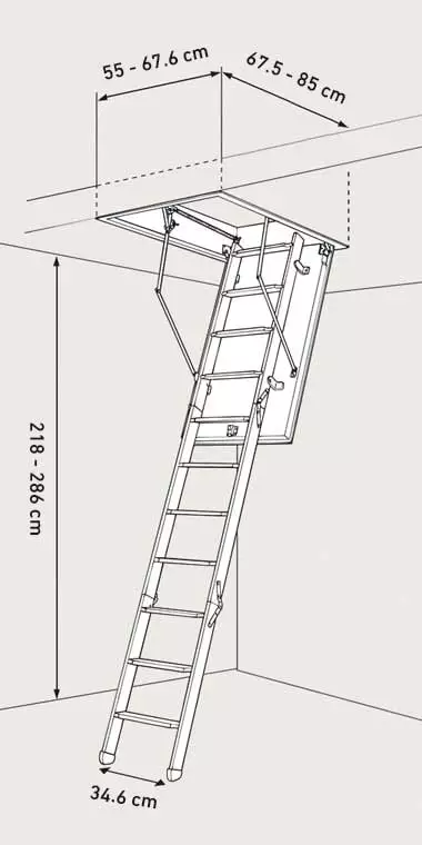 Measurement for miniflex loft ladder