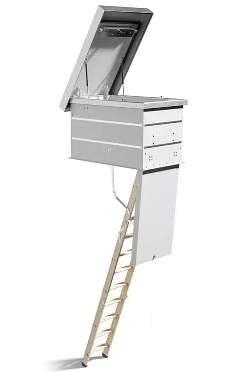 Flat roof exit with DOLLE loft ladder drawing