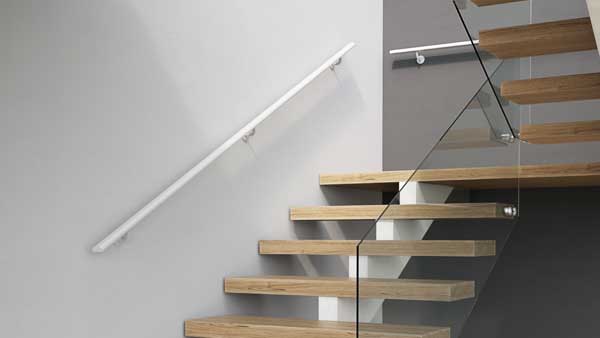 white handrail for walls