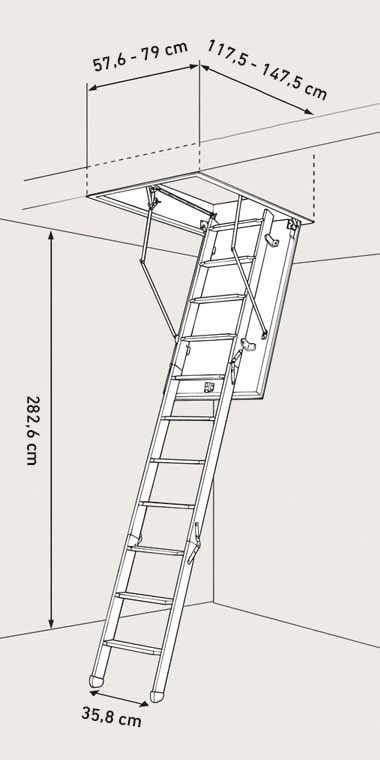 loft ladder BD90 drawing made to measure loft ladder BD90 drawing made to measure
