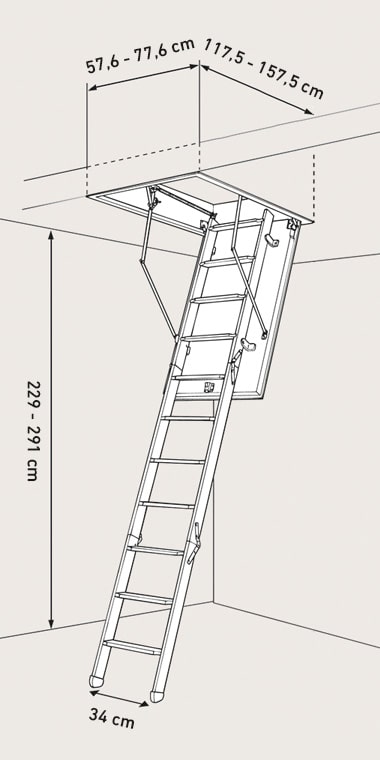 Loft ladder REI 45 comfort made to measure Loft ladder REI 45 comfort made to measure