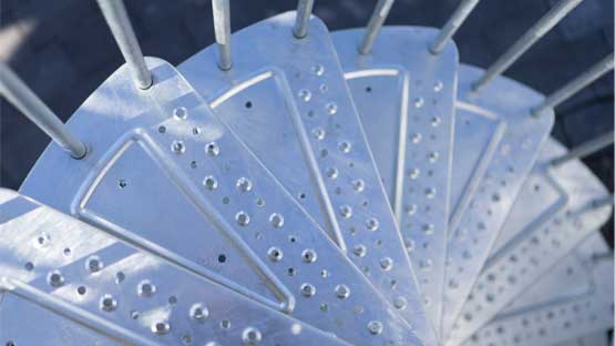 galvanised tread for spiralstaircase