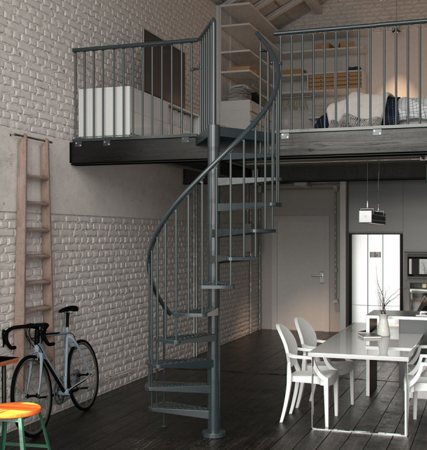Spiral staircase outdoor TORONTO Black