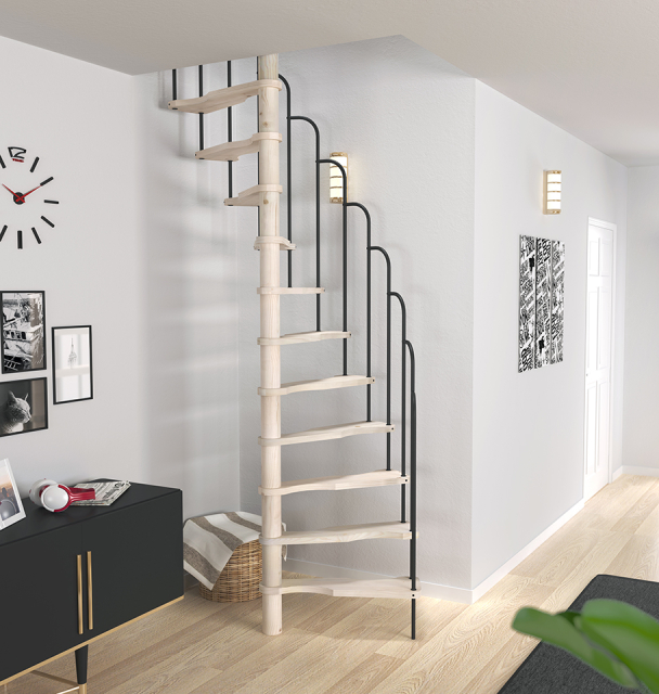 Spiral stair SATURNE Black, RAL 9005