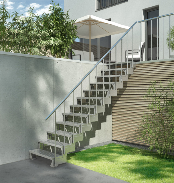 Outdoor Staircase Gardentop Metal perforated treads 
