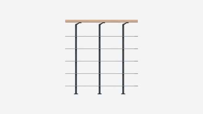 Landing banister STYLE 6 Anthracite, RAL 7016