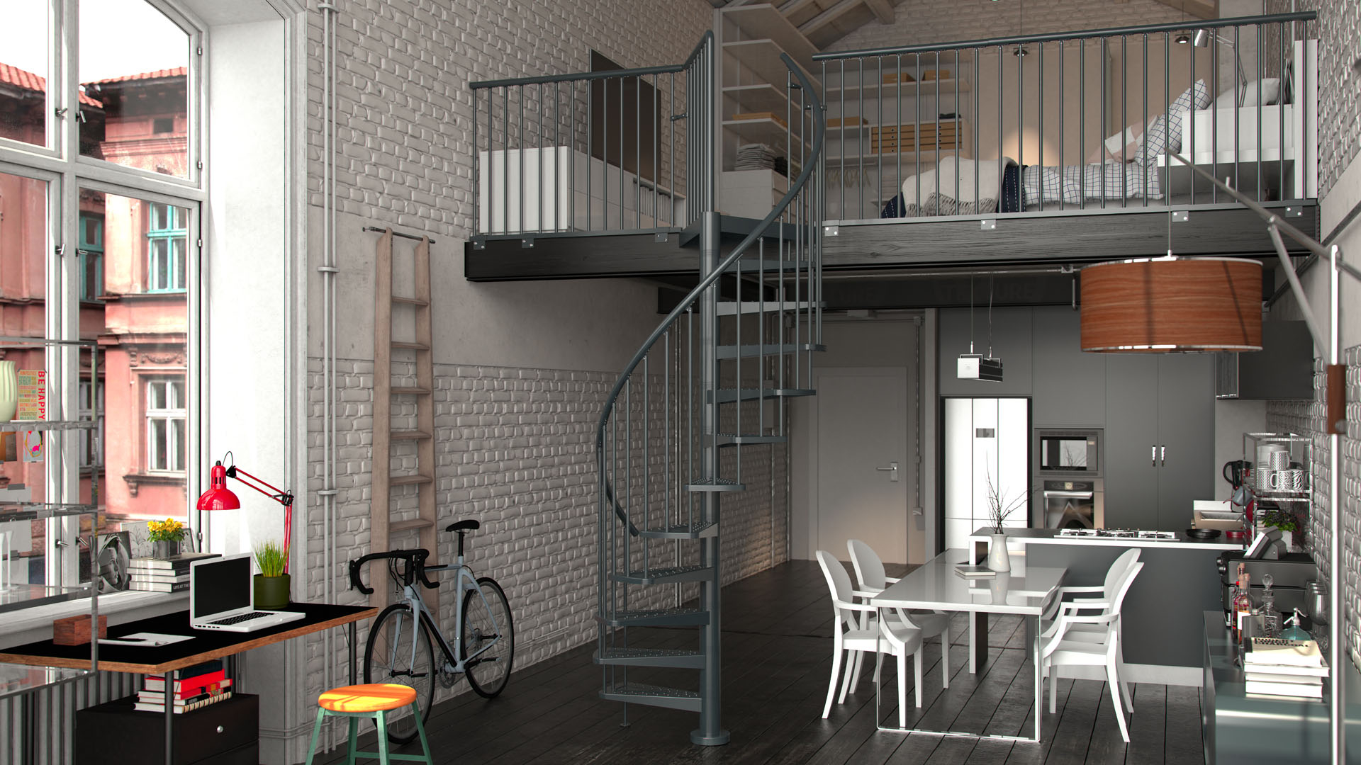 Spiral staircase outdoor TORONTO Black