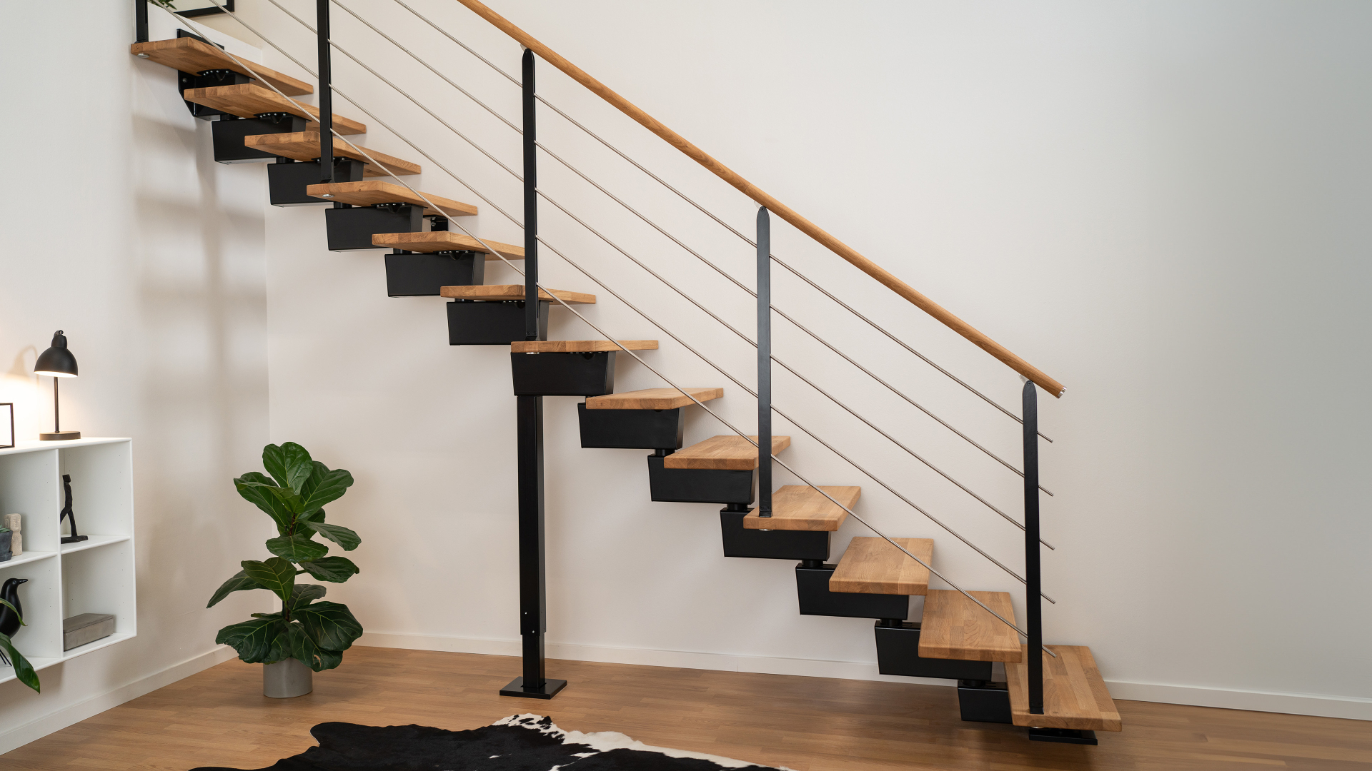 Stair banister DUBAI Design straight flight Black, RAL 9005