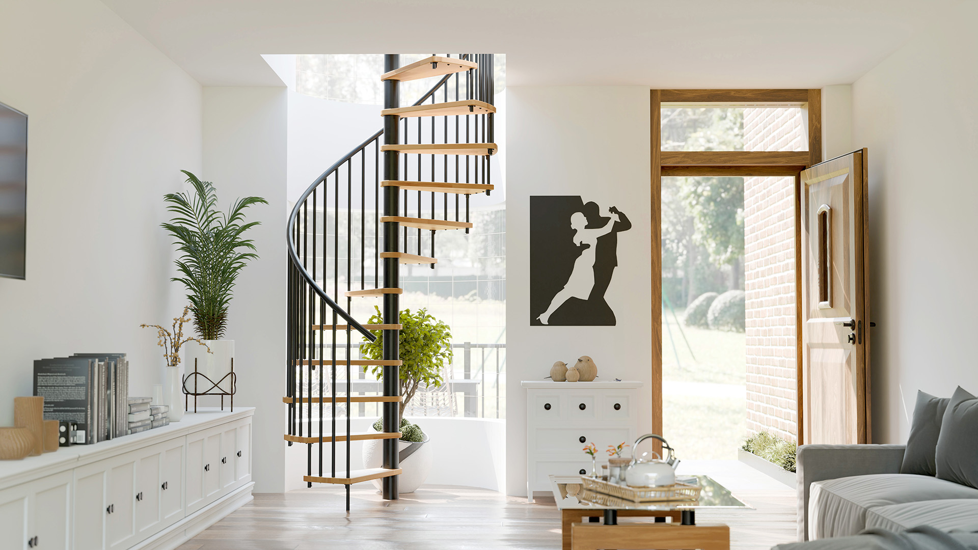 Spiral staircase KAPPA Black, RAL 9005
