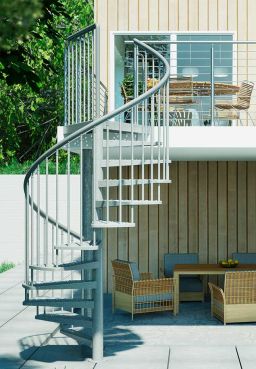 Outdoor galvanized steel staircase Gardentop - No maintenance required